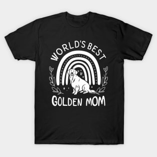 World's Best Golden Mom Rainbow and Dog Lover T-Shirt